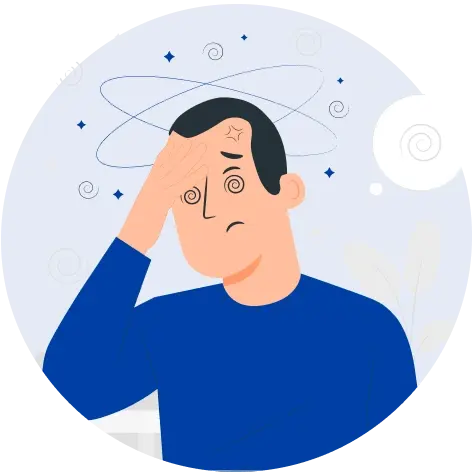 Hombre confundido con sueter azul animado