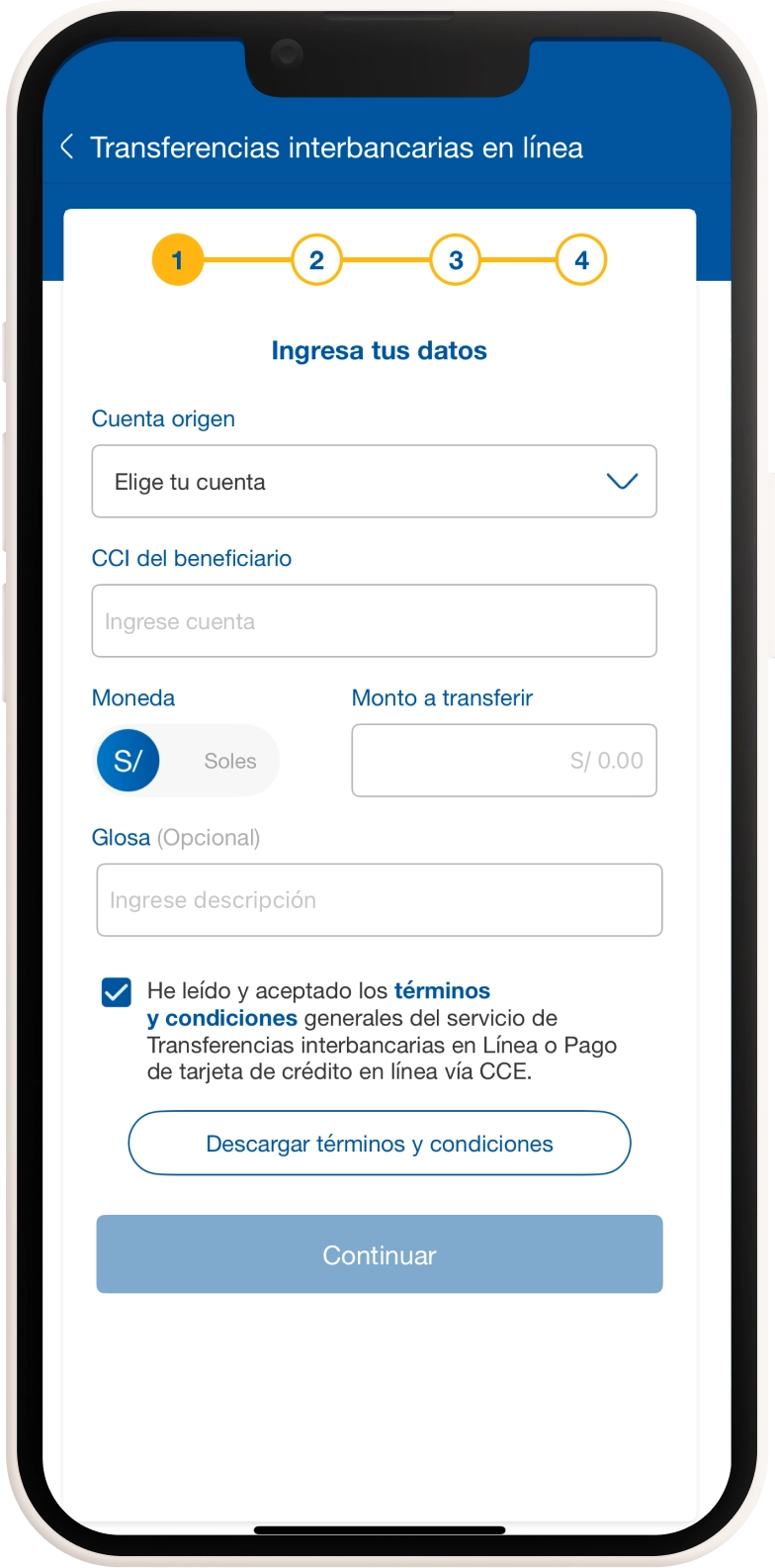 Celular con la app fácil